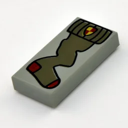 Tile 1 x 2 with Crooked Sock Print / Light Gray