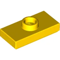 Plate Special 1 x 2 with 1 Stud with Groove and Inside Stud Holder (Jumper) / Yellow