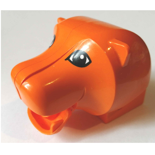 Lego Duplo Animal Brick 2 x 2 Lion Head with Opening Mouth / Orange