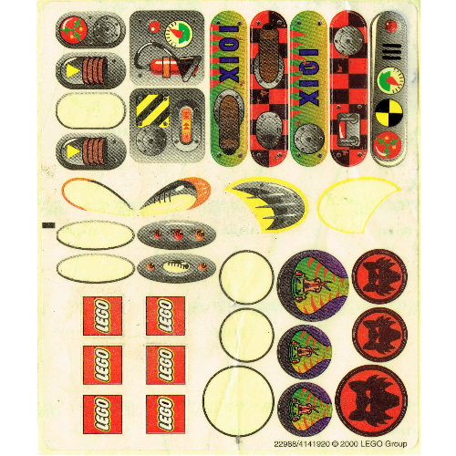 Lego Sticker Sheet for Set 2904-1 / [No Color/Any Color]
