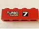 Brick 1 x 4 with '7 TURBO RACER' Pattern Model Right Side (Sticker) - Set 7801