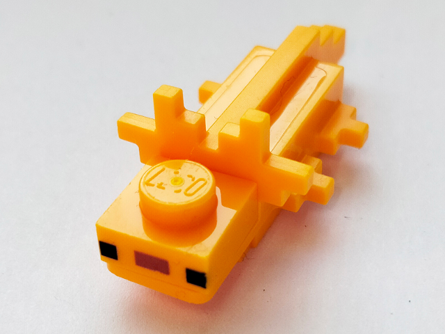 Lego Minecraft Axolotl with Dark Orange Nose - Brick Built