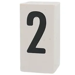 Tile Special 1 x 2 x 5/6 with Stud Hole in End with '2' Print