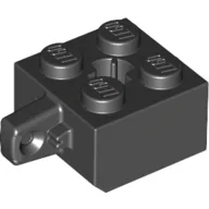 Hinge Brick 2 x 2 Locking with 1 Finger Vertical and Axle Hole [X Opening] / Black