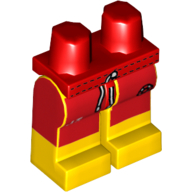 Lego Hips and Yellow Legs with Red Swim Trunks with White 'JT' Print / Red