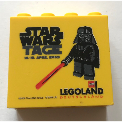 Lego Brick 2 x 4 x 3 with 'LEGOLAND Deutschland STAR WARS TAGE' Print / Yellow