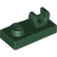 Lego Plate Special 1 x 2, Top Clip [Open O] / Dark Green
