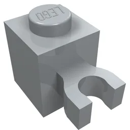 Brick Special 1 x 1 with Clip Vertical [Thick U Clip, Solid Stud] / Light Bluish Gray