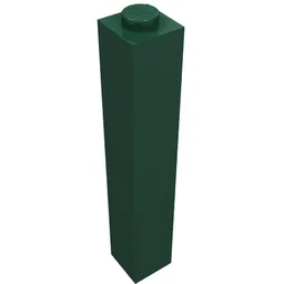 Brick 1 x 1 x 5 with Solid Stud / Dark Green