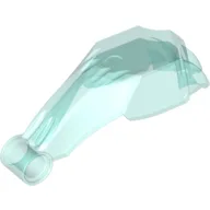 Animal Body Part, Hand / Paw 2 x 6 x 2 1/2 with Claws and Technic Hole / Trans-Light Blue