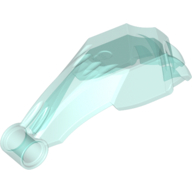 Lego Animal Body Part, Hand / Paw 2 x 6 x 2 1/2 with Claws and Technic Hole / Trans-Light Blue
