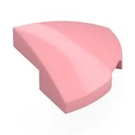 Brick Round Corner, Curved 2 x 2 x 2/3 Quarter Circle With 1 x 1 Bottom Cutout / Warm Pink