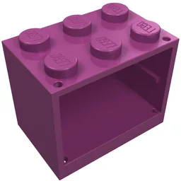 Cupboard 2 x 3 x 2 with Solid Studs / Magenta