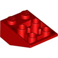Brick Sloped Inverted 33° 3 x 2, Connections between Studs, Ovoid Bottom Pin / Red