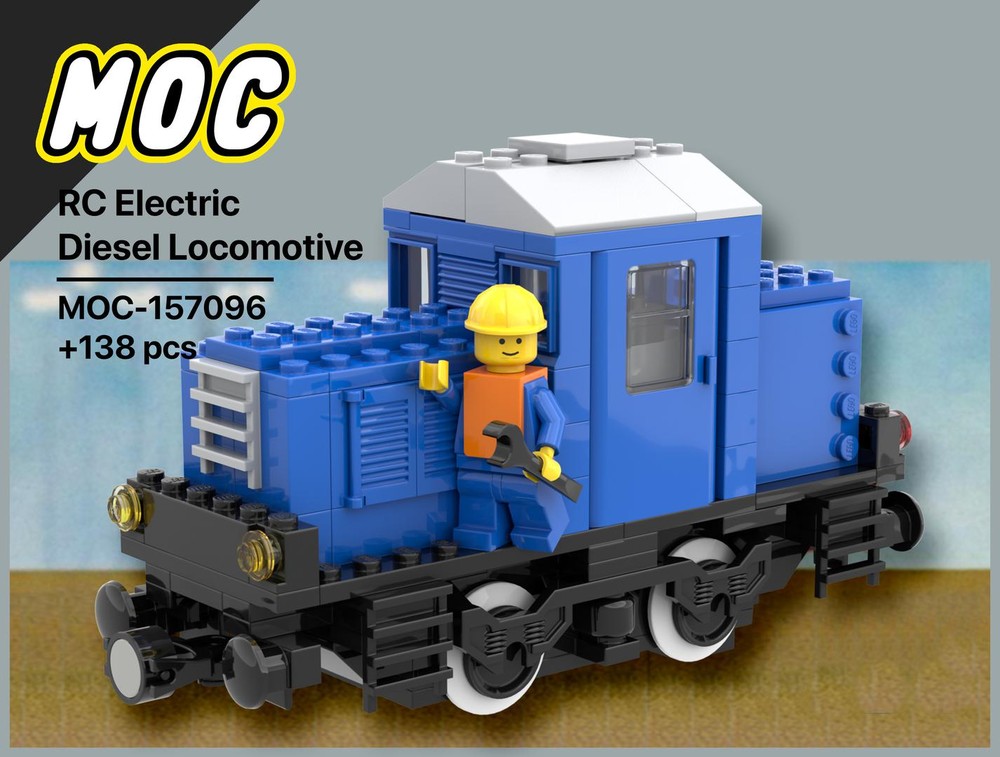 Lego RC Electric Diesel Locomotive 7760 | Shunter Train | Rangierlok | Lok | Eisenbahn | Blue | Lego