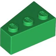 Brick Wedged, Angled 3 x 2 Right / Green