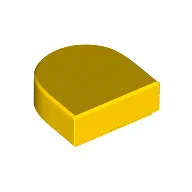 Tile Round 1 x 1 Half Circle / Yellow