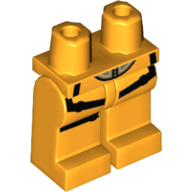 Lego Hips and Bright Light Orange Legs with Black Straps / Bright Light Orange