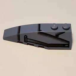 Brick Wedged, Curved 6 x 2 Left with Black Lines and Panels (Speeder) Print / Sand Blue