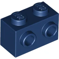 Brick Special 1 x 2 with 2 Studs on 1 Side / Dark Blue