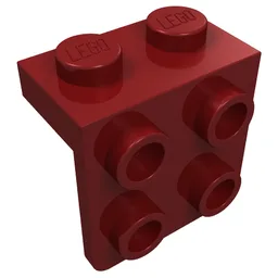 Bracket 1 x 2 - 2 x 2 / Dark Red