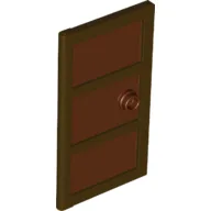 Door 1 x 4 x 6 with 3 Panes and Stud Handle with Reddish Brown Glass / Dark Brown