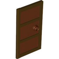 Lego Door 1 x 4 x 6 with 3 Panes and Stud Handle with Reddish Brown Glass
