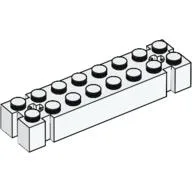 Brick Special 2 x 8 with Axle Hole and Grooves at each End / White
