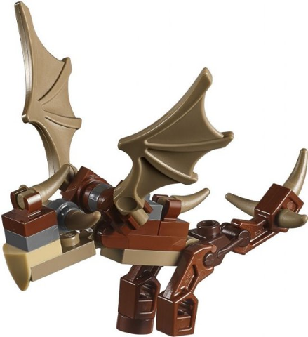 Lego Dragon, Harry Potter (Hungarian Horntail, Dark Tan Wings) - Brick Built