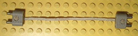 Lego Electric, Wire 12V / 4.5V with 2 Leads, 14 Studs Long with 2 Light Gray Electric, Connector, 2-Way Male Rounded Narrow Type 1 with Cross-Cut Pins (x466c14 / bb0141c01)