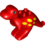 Lego Duplo Dinosaur Tyrannosaurus Rex Adult with Spots Print / Red
