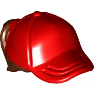 Hair and Hat / Cap, Ponytail Reddish Brown Print / Red