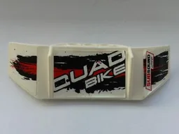 Technic, Panel Car Spoiler 3 x 8 with Three Holes with 'QUAD BIKE', 'SUBSOUND LIMITER' and Black and Red Stains Pattern Model Right Side (Stickers) - Set 8262