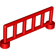 Lego Duplo Fence Railing 1 x 6, with 6 Posts / Red