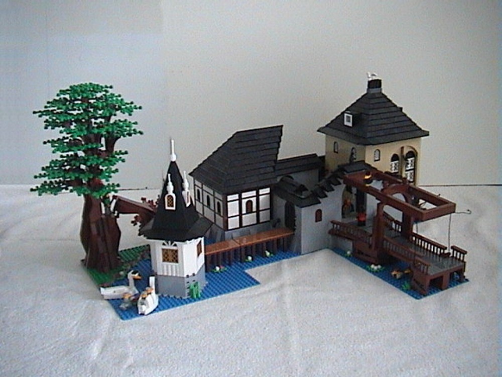 Lego Castle with thee house and old tree