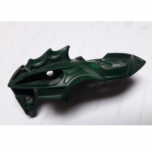 Lego Large Figure Head Visorak with 7 Pin Holes and Axle Hole (Keelerak) / Dark Green