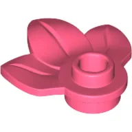 Plant, Plate 1 x 1 Round with 3 Leaves / Coral