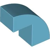 Brick Curved 1 x 2 x 1 2/3 with 1 Cutout / Medium Azure