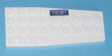 Lego Wedge, Plate 4 x 9 without Stud Notches with Blue Target Screen Pattern Model Left Side (Sticker) - Set 7676