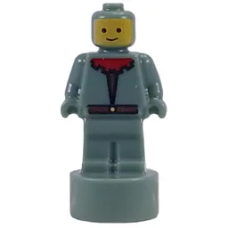 Minifig Trophy Statuette, Forestman, Red Collar Print / Sand Green