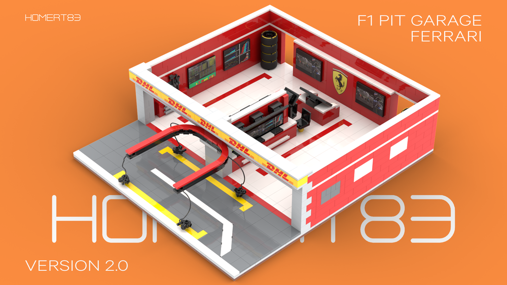 Lego F1 Scuderia Ferrrari Formula One Pit Garage 2025v2