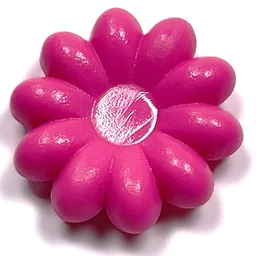 Clikits Icon, Flower 2 x 2 Large, 10 Petals with Pin [Frosted] / Dark Pink