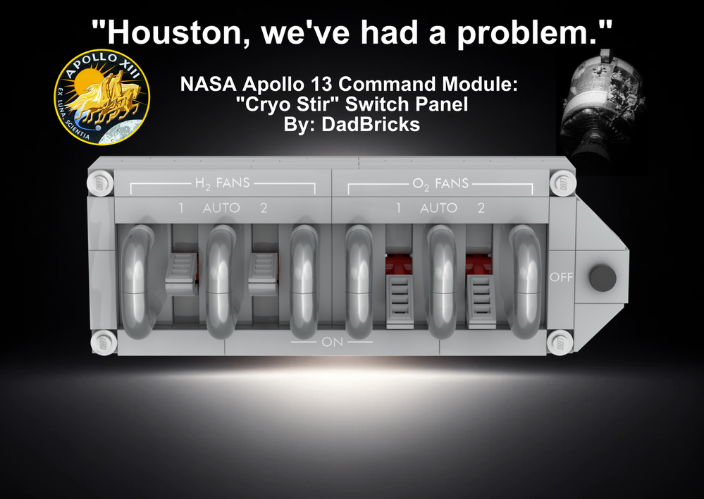 Lego Apollo 13- "Houston, we've had a problem." Cryo Stir Interactive Switch Panel- 55th Anniversary