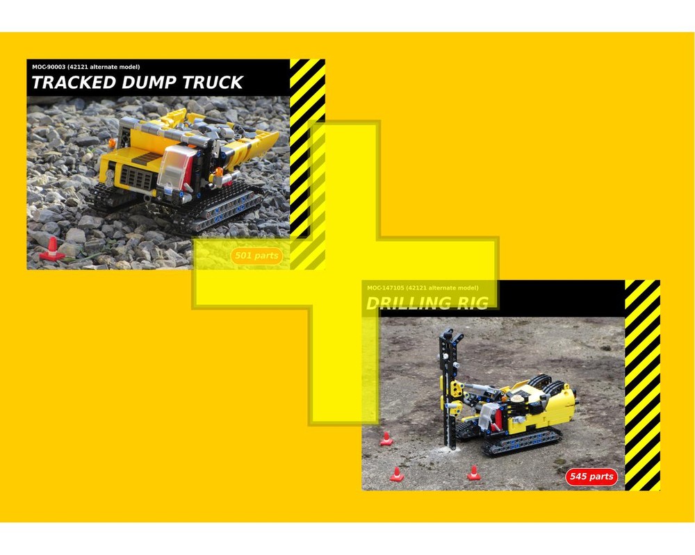 Lego 42121 alternates - Tracked Dump Truck and Drilling Rig