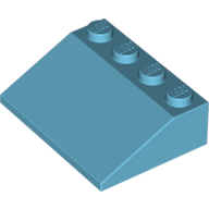 Lego Brick Sloped 33° 3 x 4 / Medium Azure