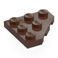 Wedge Plate 3 x 3 Cut Corner / Brown