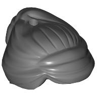 Lego Hair Swept Back Into Bun, Hole on Top / Dark Bluish Gray