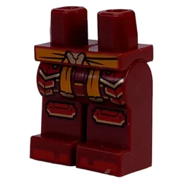 Hips and Dark Red Legs with Orange Belt, Gold/Red Armor Print / Dark Red