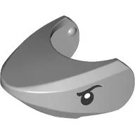 Animal Body Part, Shark Head with Rounded Nose with Black Eyes Print / Light Bluish Gray