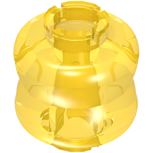 Lego Clikits Bead, Connector Thick Small Double with 2 Pins / Trans-Neon Yellow